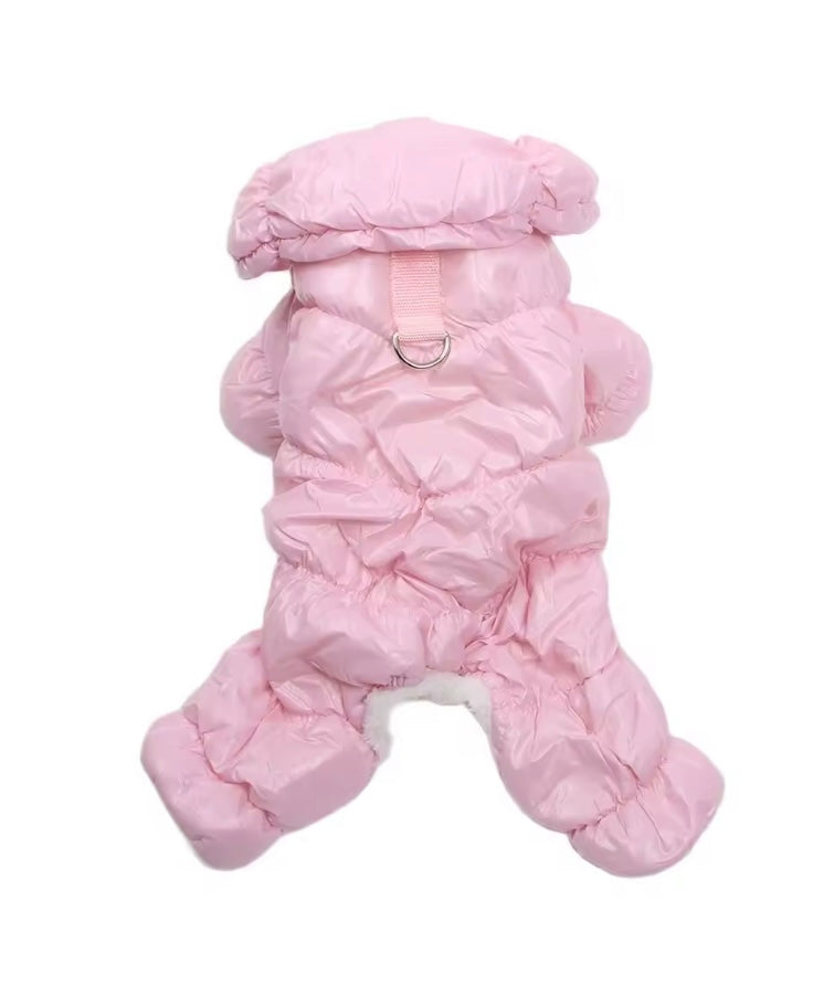 Puffer Jumpsuit with leash buckle